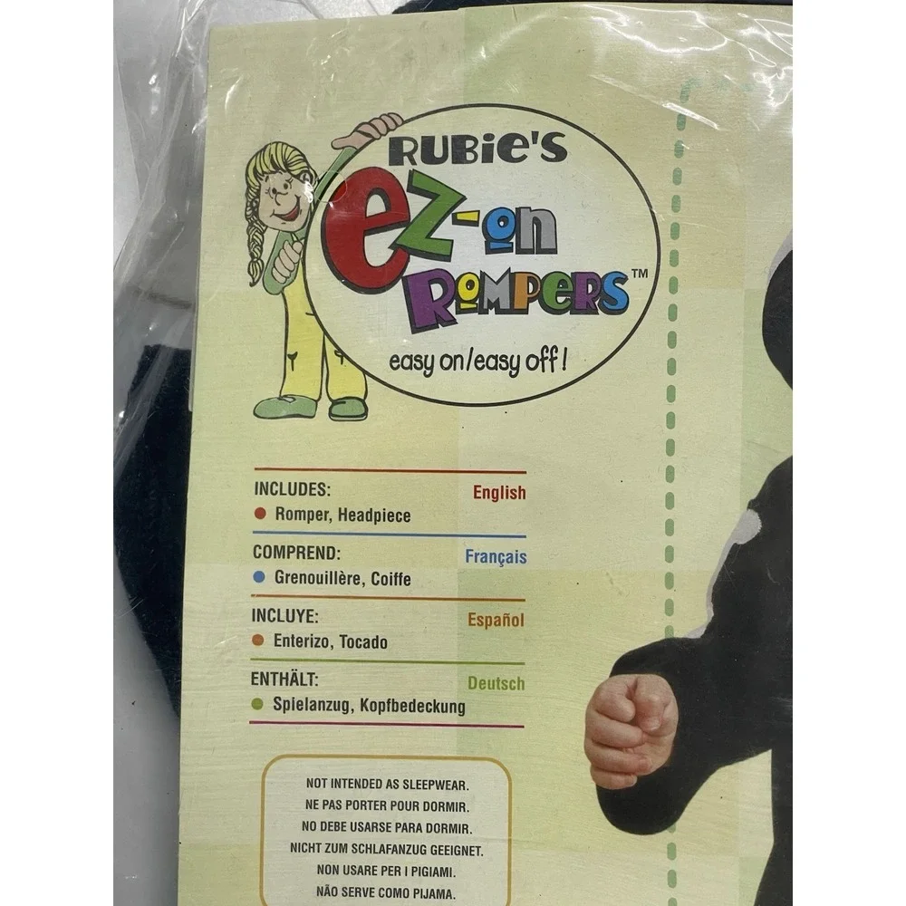 Rubies Ez-On Rompers Infant Novelty Skeleton Costume Size 1-2 Brand New‎ - Picture 2 of 4